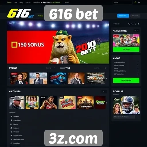 Interface e usabilidade do site 616 bet